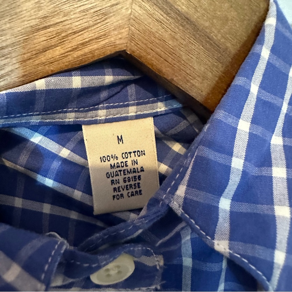 Essentials Blue And White Button Up - image 4